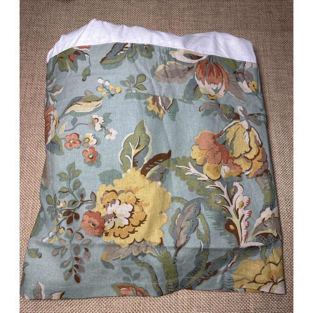 Pottery Barn Bed Skirt Vanessa Blue CAL KING Floral‎ Palampore Lux Linen Bedding